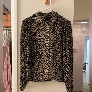 INC Leopard Print Silk Blouse